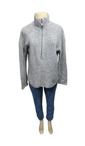 Garnet Hill Damen Pullover Kaschmir Quarter Zip Mock Neck Strick Gr. S - Bild 1 von 13