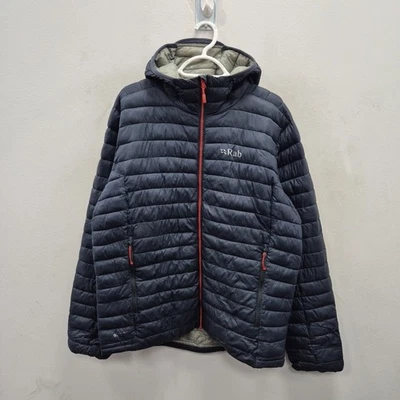 Rab Nimbus Cirrus Pertex Quantum Puffer Hooded Navy Rain Jacket Coat Size Large - Image 1 of 4