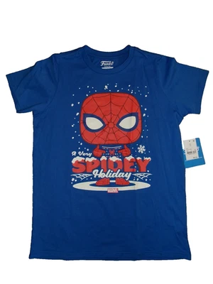 Boy's Funko Marvel SPIDERMAN Christmas Shirt Size L NEW A Very Spidey Holiday - Image 1 of 2