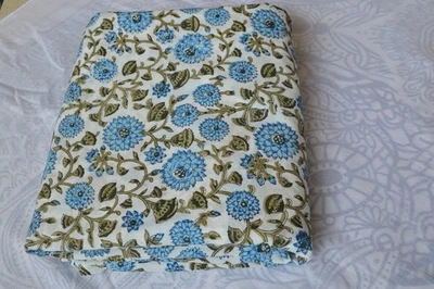 NO TARRIF CHARGES 100%✅ZK_168 Hand Block Floral Print 100%Cotton 5 Yard Fabric - Image 1 of 4