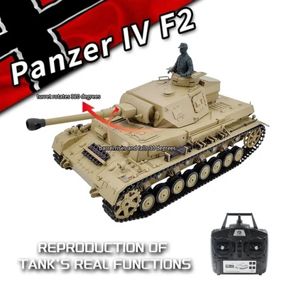 Henglong 3859 1/16 7.0 German Panzer IV F2 RTR RC Tank Model BB Infrared Combat - Image 1 of 4
