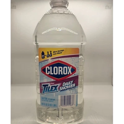 Botella de recarga de limpiador de ducha diario Clorox Plus de 64 oz usada 99 % llena Foto 1 de 4