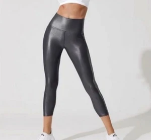 CARBON38 High Rise Black Glossy Legging in Takara Shine Capri Women’s Sz S - Picture 1 of 8