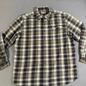 Carhartt Flannel Shacket Men’s 2XLT Tall Over Shirt Long Sleeve Plaid Chore Work - Picture 1 of 5