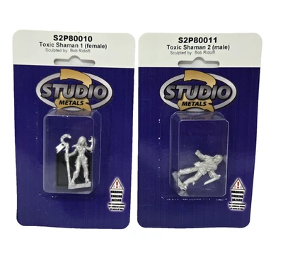 Savage Worlds Metal RGP figure sciamano tossico 1 e 2 Deadlands/Weird West/HoE 28 mm - Immagine 1 di 4