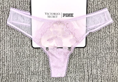 Tanga braguita Victoria's Secret Dream Angels grande bordada flor púrpura nueva con etiquetas Foto 1 de 4