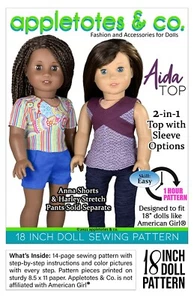18 Inch Doll Sewing Pattern | Aida Top | Fits 18" Dolls such as American Girl - Picture 1 of 7