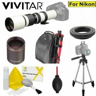 PRO 500-1000MM TELCOPIC LENS + BACKPACK FOR NIKON D3100 D3200 D3300 D5000 D5100 - Image 1 of 4
