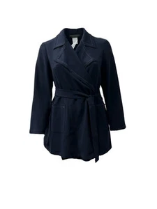 Marina Rinaldi Women's Blue Carta Belted Open Front Jacket NWT - Picture 1 of 3
