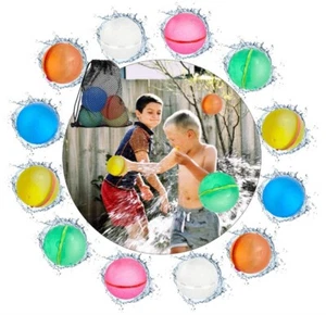 12Pcs Reusable Refillable Water Balloons Quick Fill Self-Sealing Soft Silicone - Picture 1 of 7