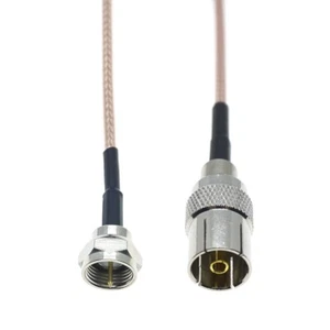 F Male to TV IEC Female jack plug crimp RG179 cable Connector 75ohm Pigtail - Picture 1 of 5