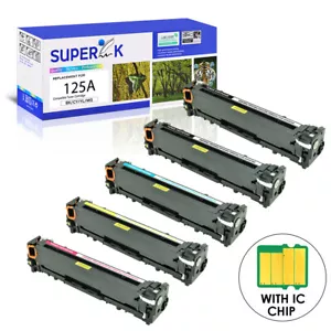 5PK CB540A BK/C/M/Y Color Toner for HP 125A Color LaserJet CP1518 CP1518ni - Photo 1/24