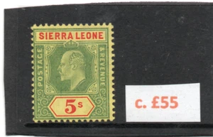 Sierra Leona EV11 1907-12 5s. verde y rojo/amarillo sg 110 LH. como nuevo - Imagen 1 de 2