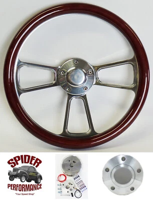 1969-1989 Oldsmobile wood steering wheel 14" CUSTOM BILLET - Image 1 of 4