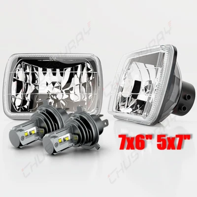 Par de faros LED de 7x6" de haz alto DRL de haz DRL para Chrysler Cordoba 1980-1983 DOT Foto 1 de 4