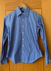 RALPH LAUREN Polo Sport Blue Striped Cotton Shirt Size US 4 / UK 8 Semi Fitted - Picture 1 of 8