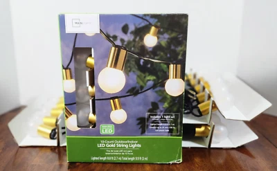 MainStays LED Gold String Lights Outdoor/Indoor 4 Packs - Image 1 of 4