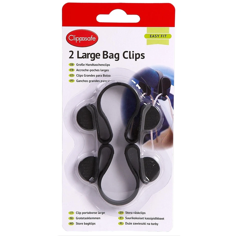 CLIPPASAFE Pinzas grandes para cochecito cochecito silla de paseo bolsa ganchos soporte para compras vendedor del Reino Unido