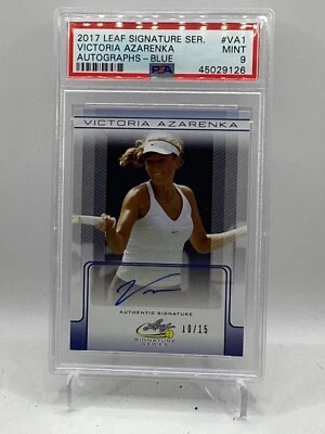 2017 Leaf Signature Auto Blue #VA1 Victoria Azarenka PSA 9 (Top Pop, Pop 1) - Image 1 of 2