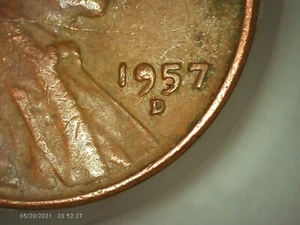 1957-D Lincoln Wheat Penny, DDO Doubled Die Obverse, Die chip on 1957! - Picture 1 of 5