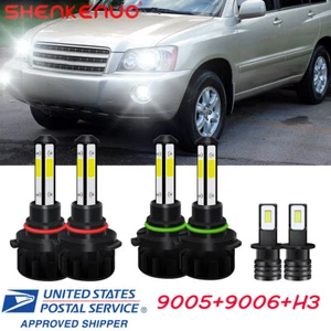 For Toyota Highlander 2001-2003 6X LED Headlight Bulb Hi Lo Beam + Fog Light - Foto 1 di 12