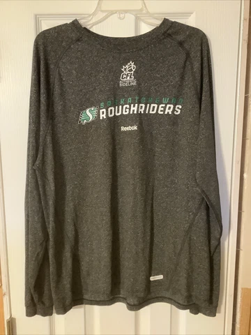 CFL Saskatchewan Roughriders Reebok Athletic Long Sleeve T-Shirt - Size L Cover