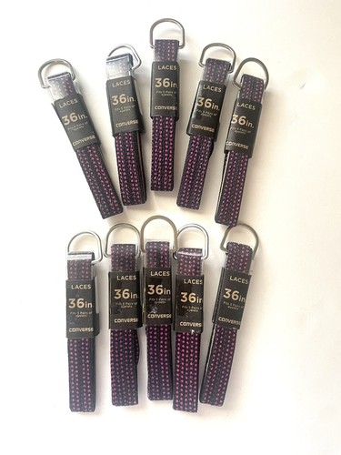 Converse 36 in lacci per scarpe piatti lotto di (10) pois neri e rosa NUOVI!!!