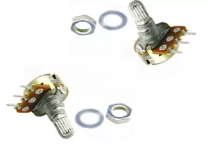 Potenciómetro rotativo de 1K ohmios 2 piezas panel de eje moleteado lineal resistencia variable - Imagen 1 de 2
