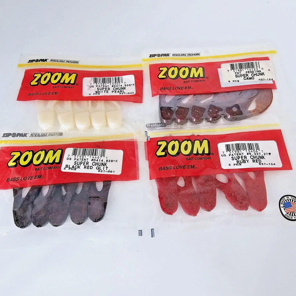 Zoom 3.5" Super Chunk Jig Trailers Paquete de 5 unidades Tú eliges el color Foto 1 de 1