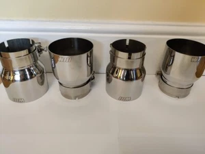 BMW M LOGO 3.75" CHROME STAINLESS EXHAUST TIPS M2 F87 M3 F80 M4 M5 F10 M6 F12 - Picture 1 of 4