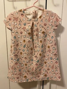 ZARA Girls Short Sleeve Jacquard A-Line Dress Size 2-3 Light Pink/Face & Ballon - Picture 1 of 4