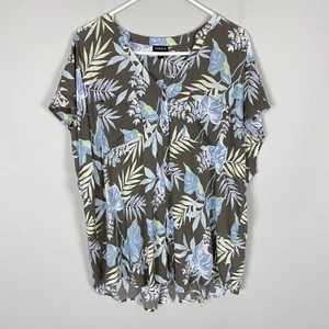 Torrid Top Blouse Shirt Womens Plus Size 2X Multicolor Floral Button Up V-Neck - Picture 1 of 12
