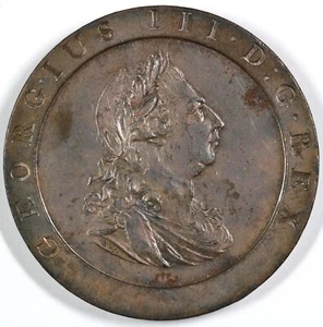 1797 British Cartwheel Penny 1 Copper OZ - Picture 1 of 2