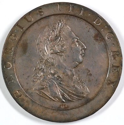 1797 British Cartwheel Penny 1 Copper OZ - Image 1 of 2