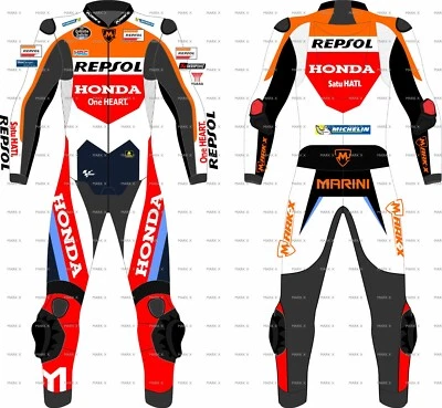 Luca Marini Honda Repsol Motorbike Racing Leather Suit Motorcycle Sportswear Ce - Image 1 of 3