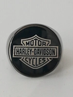 Titanium Men’s Harley Davidson 316L Black Stainless Steel Biker Ring New. - Image 1 of 4