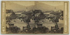 Stéréo circa 1860 Braun. Suisse. Vevey. Marché. - Picture 1 of 3