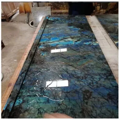 Labradorite Stone Dining & Kitchen Table Slab Handmade Rectangular Furniture Art - Image 1 of 4