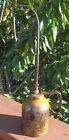 Vintage Large Yellow Pump  Spout Oil Can Oiler 17 inches high