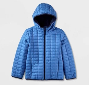 Kids Solid Puffer Jacket Cat & Jack XS 4/5 Blue - Picture 1 of 10