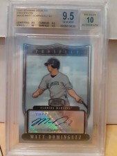 Matt Dominguez RC BGS 9.5 Auto 10 2007 Bowman Sterling Prospects Gem Mint Rookie