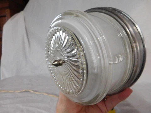 old vintage Art Deco Nouveau flush mount ceiling light fixture hall bath vanity Cover