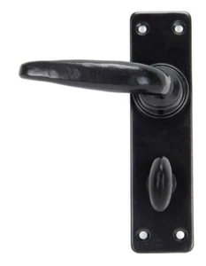 From The Anvil 33822 Black Smooth Door Lever Bathroom Set - Imagen 1 de 7
