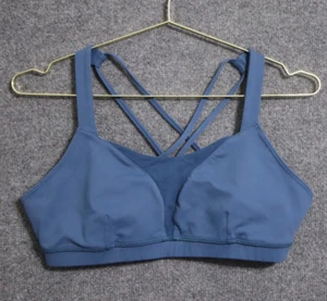 Patagonia Sports Bra Women XL Blue Strappy Padded Athleisure Hiking Camping - Picture 1 of 4