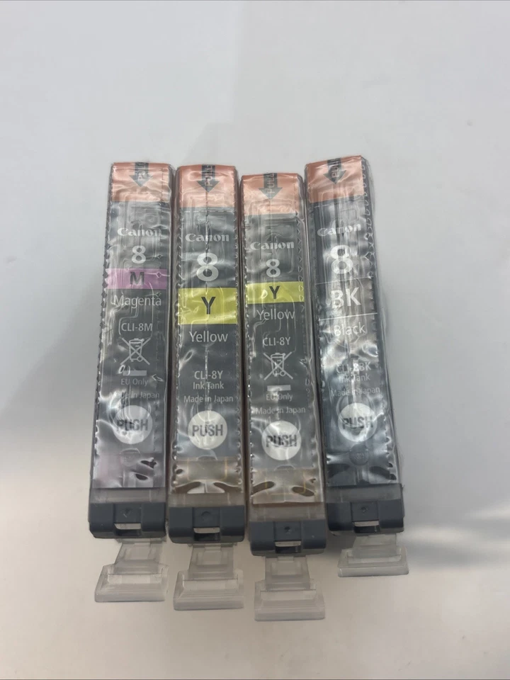 Nueva Caja Abierta Canon CLI-8 Tinta ChromaLife Magenta 2 Amarillas y Negras Foto 1 de 1
