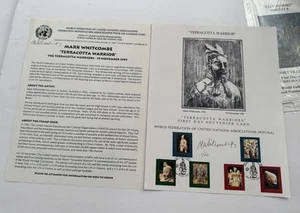 United Nations First Day Cover Card Terracotta Warriors Signed By Mark Whitecomb - Picture 1 of 6
