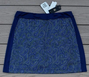 NWT EP New York "Geo Paisley" Womens 17" Pull On Golf Skort-Small Ret@$102 INKY - Picture 1 of 7