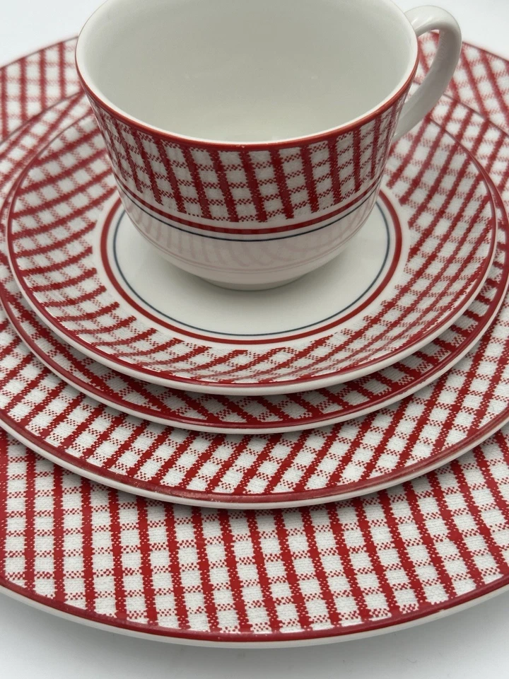 Ralph Lauren Wedgwood Gingham Homestead Custom Dish Cups Lot England 1989 - Image 1 of 4