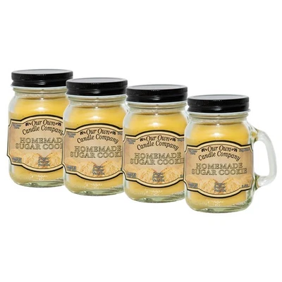 Mini vela de tarro de albañil perfumada con galletas de azúcar caseras, 3,5 onzas (paquete de 4) Foto 1 de 3