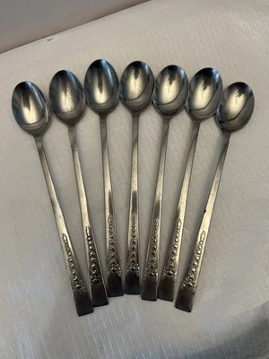 VINTAGE Zeldor by Hull Gata Stainless Ice Tea Spoons, (7) Pieces Made In Japan.  - Image 1 of 3